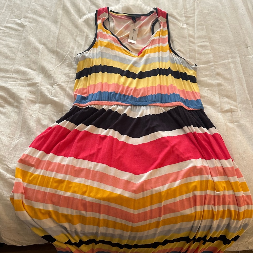 Lane Bryant yellow stripe racer back dress Sz 18/20